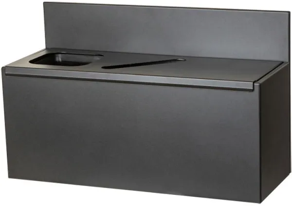 Lajitteluasema, jossa on 3 sisäsäiliötä 3x15L musta