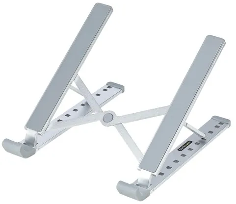 StarTech.com Taitettava kannettavan tietokoneen jalusta, kannettava, korkeussäädettävä, ergonominen kannettavan tietokoneen jalusta, tuuletettu alumiinirunko, tukee 22 lb (10 kg)